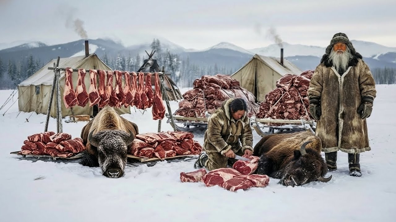 Yakutia Survival: 500kg Bison on Fire Charges a Reindeer Camp | True Story