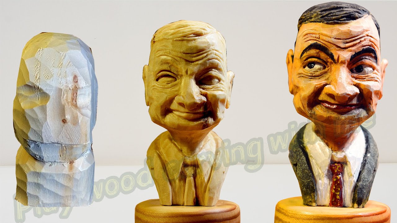 How to Wood Carve a Head; Quick Demo Carving a Figure YouTube