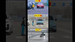Tesla vs Chinese EVs Emergency Brake Test! 🇨🇳 vs 🇺🇸 #shorts