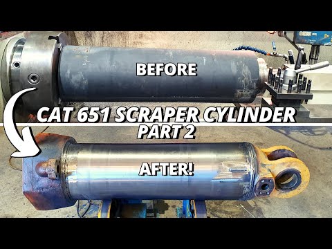 Repair DAMAGED Hydraulic Cylinder for CAT 651 Scraper | Part 2