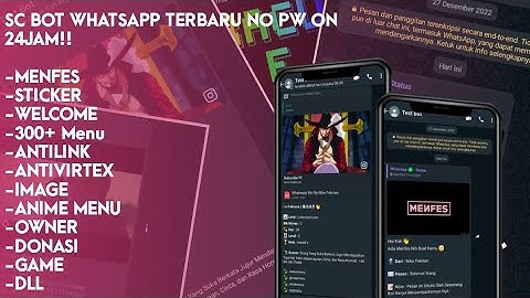 SC BOT WA TERBARU! NO PW! FITUR 300+|| ADA FITUR MENFES, STICKER, ANTILINK, SUPORT PANEL/HEROKU 😱