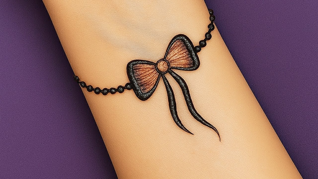 Cute Bow🎀 Henna Tattoo Design|| Aesthetic Wrist Tattoo Design|| Trendy Henna Tattoo Design||