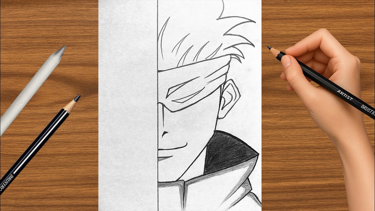 How to draw Gojo saruto step by step for beginners | easy anime drawing tutorial 