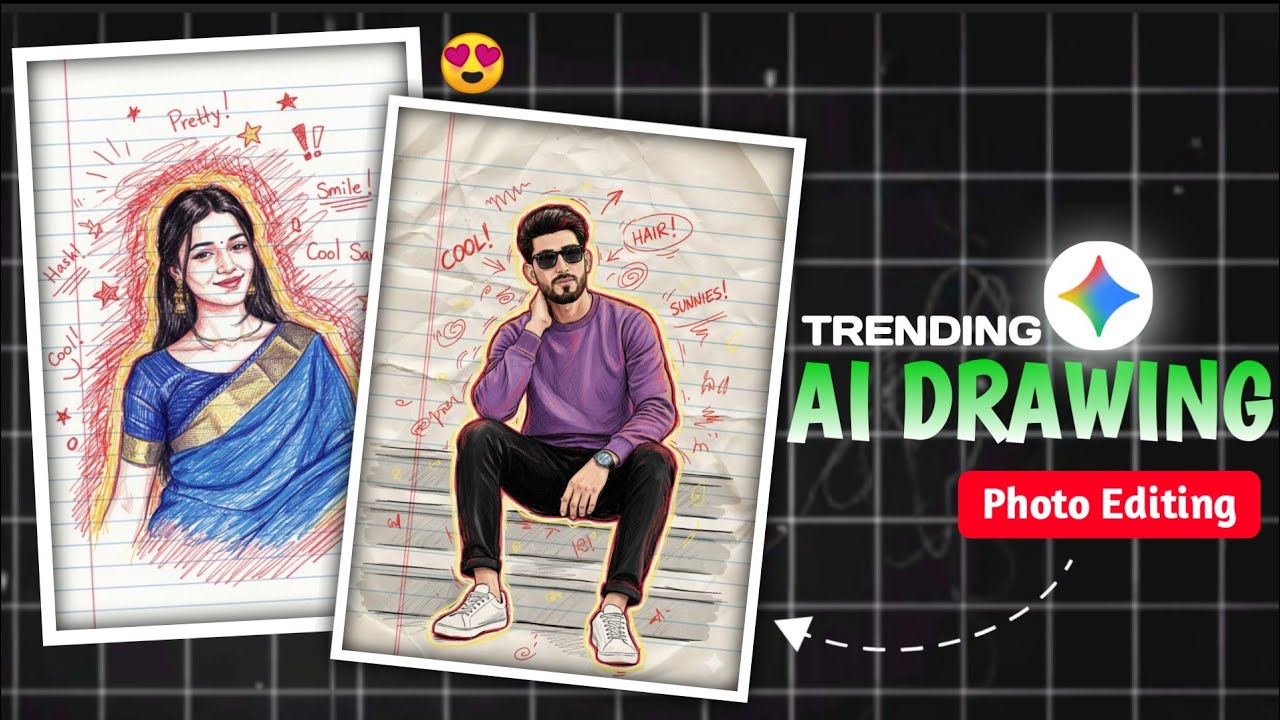 Instagram Viral Drawing Sketch Photo Editing 100% Free🔥 | Drawing Photo Trend | Gemini Photo Editing