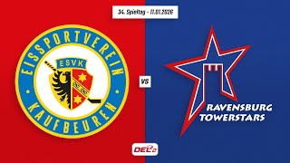 34. Spieltag DEL2 | ESV Kaufbeuren vs. Ravensburg Towerstars | Game Highlights