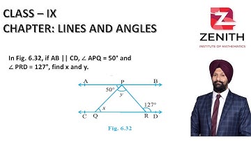 In Fig. 6.32, if AB || CD, ∠ APQ = 50° and∠ PRD = 127°, find x and y….