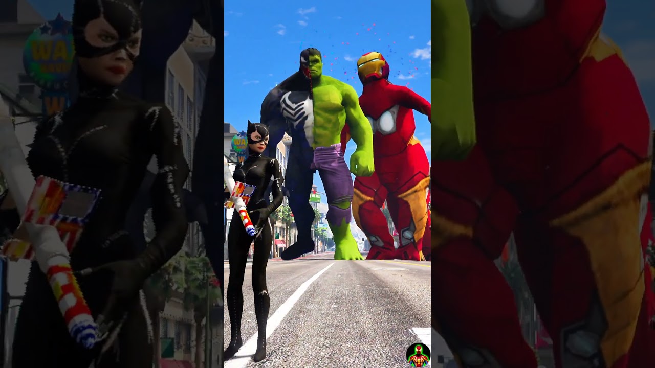 which superhero's kill the biggest monster in GTA 5 - Spiderman Vs Wonder Woman ep - 92