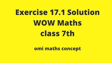 Exercise 17.1 solution wow maths CLASS 7TH