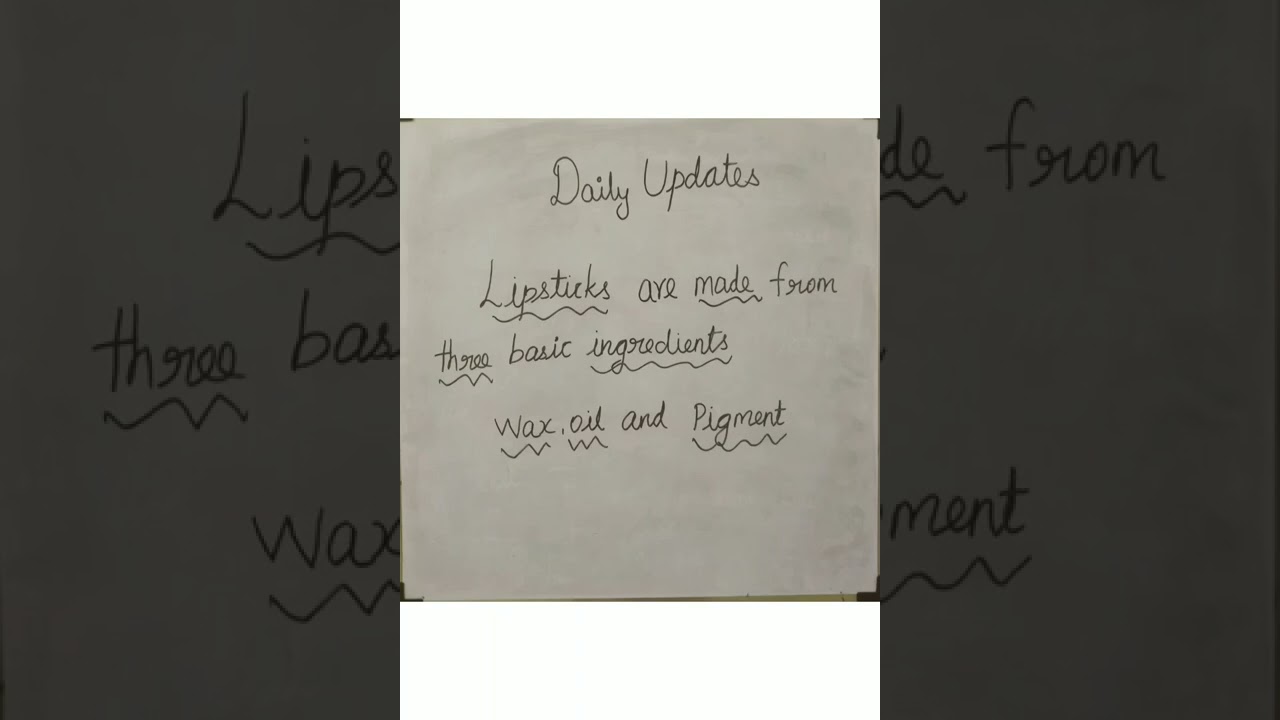 chemistry world |Ingredients of lipstick |