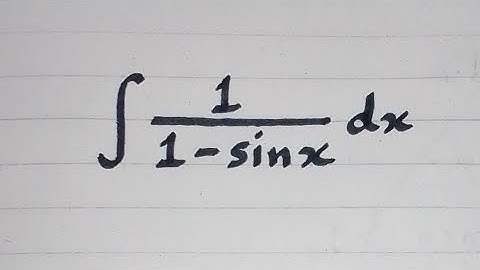 Integral of 1/(1-sin x) || Integration of Trigonometric Function