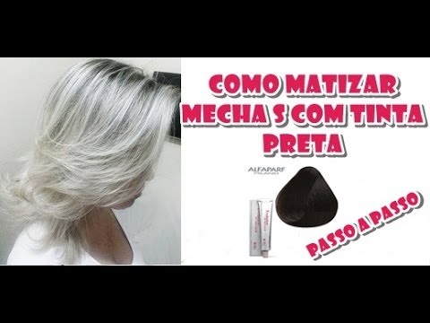 Como Matizar MECHAS Com Tinta Preta passo a passo