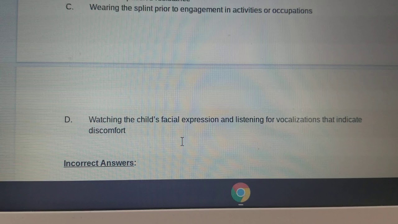 Question breakdown for a splints question