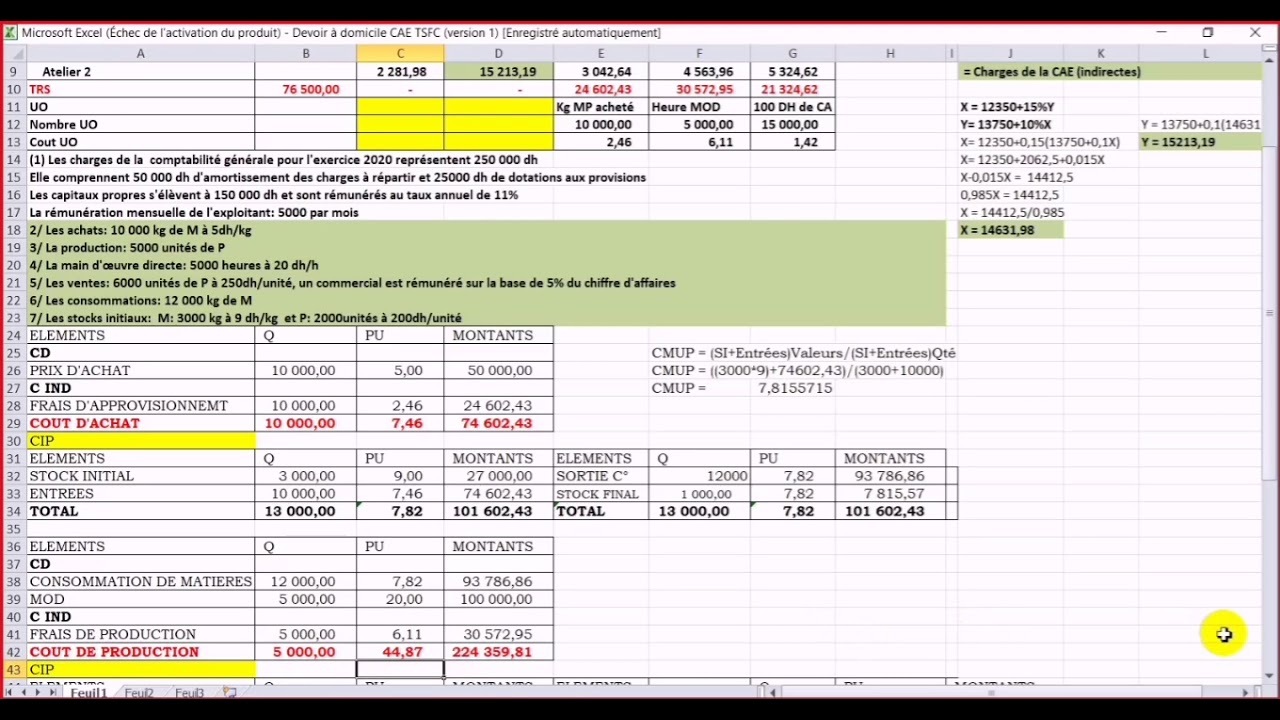 Calcul des coûts en comptabilité analytique d'exploitation. Partie II -  YouTube