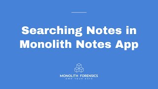 Searching Notes in Monolith Notes App