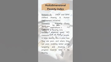 Multidimensional Poverty Index Summary for UPSC Aspirants | Quick Revision