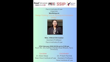 Workshop on Design Thinking, Critical Thinking and Innovation Design BY Parul Institute of Law