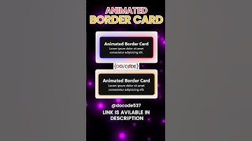 🔥 Modern CSS Border Animation with Conic Gradient (No JS!) #css #webdevelopment #docode