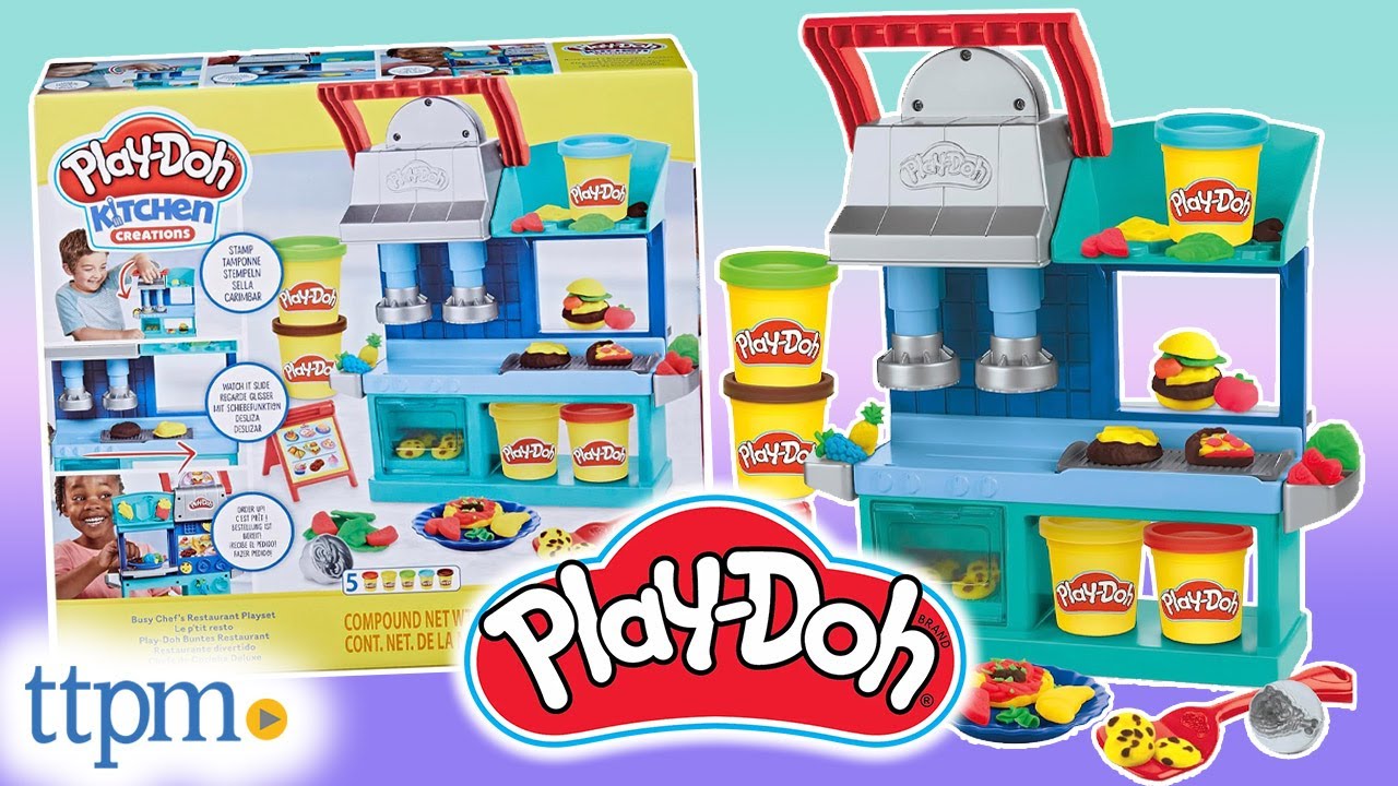 Play-Doh Kitchen Creations Busy Chef's Restaurant Playset, 2-Sided Play  Kitchen, Ages 3+ - Play-Doh