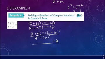 Example 4 Quotient of Complex Numbers