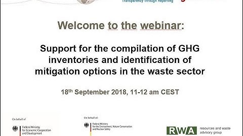 Webinar: Compilation of GHG inventories & identification of mitigation options in the waste sector