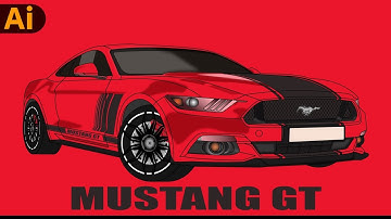 Ford Mustang Vector Art Timelapse | Adobe Illustrator Speed Drawing