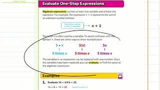 6th Grade Math Chapter 6 Lesson 3: Variables