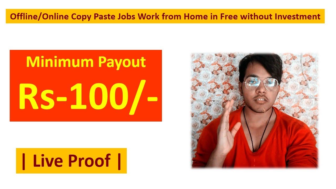 Payout Rs.100 Offline/Online Copy Paste Jobs Work from Home in Free ...