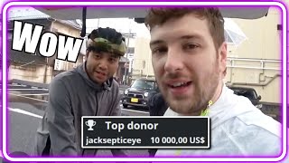 CdawgVA's reaction to Jacksepticeye's $10000 donation (ft Gigguk, AbroadInJapan)