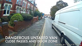Dangerous Untaxed Van | Close Passes | Door Zone | #helmetcamera