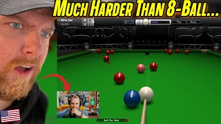 American Plays Snooker For The First Time!! (Simulator)