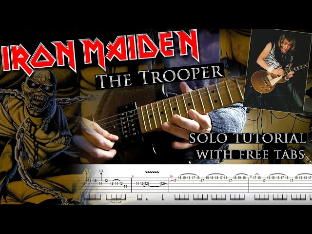 How to play Adrian Smith's solos #5 The Trooper (with tablatures and backing tracks) class=