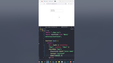 Reactjs material ui Textfield (default value, size, color, fullwidth) #reactjs #materialui #shorts