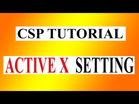 CSP tutorial ActiveX setting