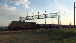 Single engine pulls a Union Pacific Manifest train