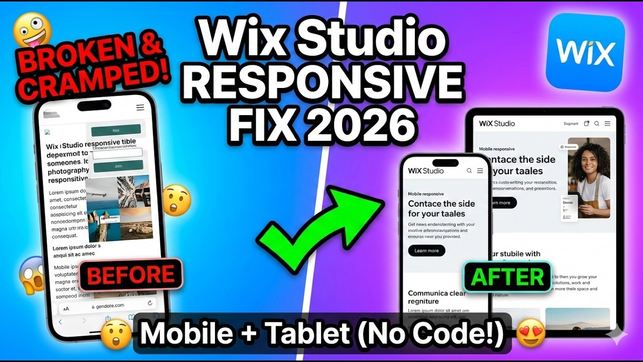 Wix Studio Responsive Tutorial 2026 | Wix Mobile & Tablet Fix - YouTube