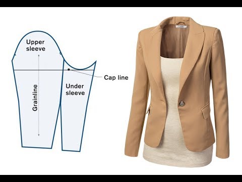 طريقة رسم باترون كم الجاكت jacket sleeve pattern