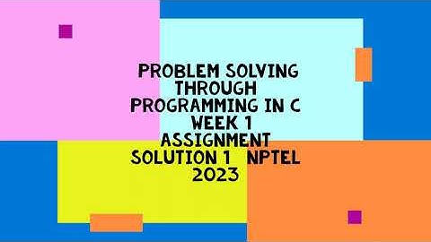 Problem Solving Through Programming In C  || WEEK 1 SOLUTION 1  || NPTEL 2023