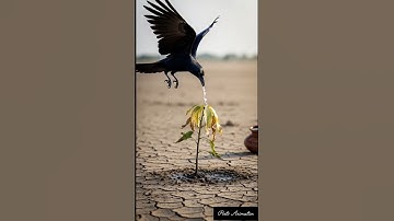 Crow  saved the Mango  tree from drying up by watering it 😭#ai #crow #mango  #tree