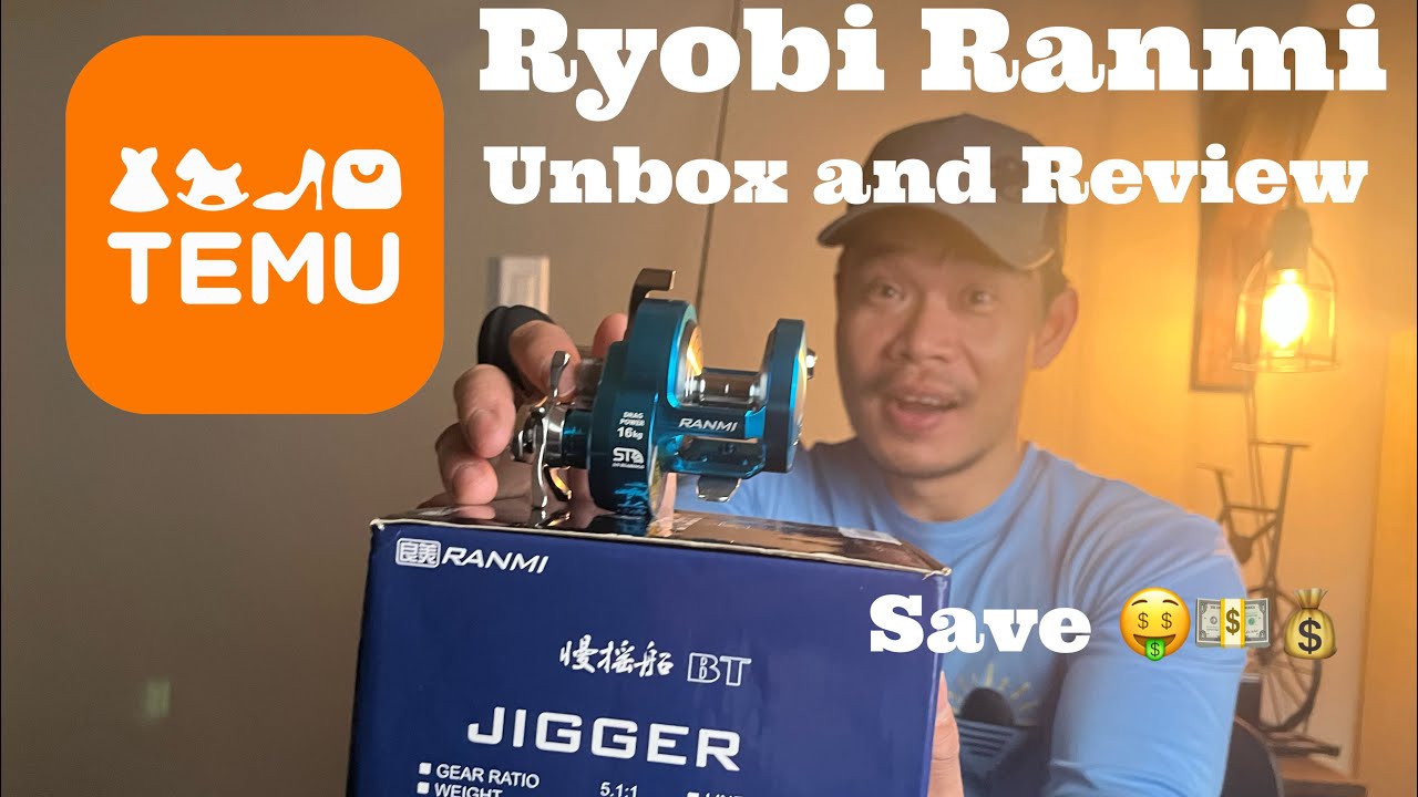 Temu fishing reel Ryobi Ranmi slow pitch reel unboxing and honest