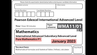 Edexcel IAL Maths - P1 - January 2023