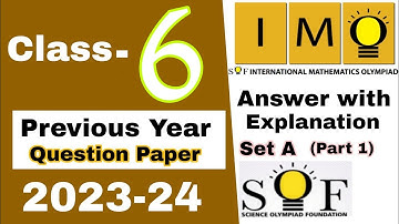 Class 6 IMO Previous Year Question Paper 2023-24 International Mathematics Olympiad / IMO Olympiad