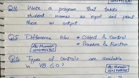 3rd year Computer visual Basics important Questions guess 2023