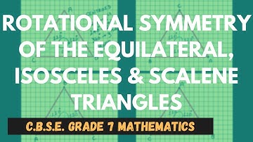Rotational Symmetry of the Equilateral, Isosceles & Scalene Triangles | C.B.S.E. Grade 7 Mathematics