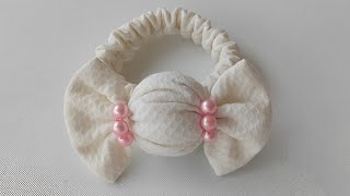 طريقة خياطة ربطة شعر على شكل فيونكة🍬 حلويات | يمكنك صنعها بنفسك #candybowhairtie  #diy