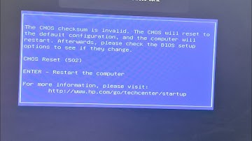 The  Cmos Checksum is  | Cmos Reset 502 | Bios  Setup  Update HP 280 G4 MT
