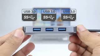 Converter Hub Adapter 4 in 1 USB 3.0 to USB LAN Ethernet PX UCH40