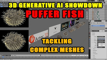 3D Generative AI Showdown: Vizcom, Rodin, CSM & Tripo vs The Puffer Fish – Tackling a Complex Meshes