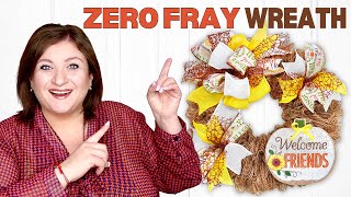 ZERO FRAY 10 " Deco Mesh FALL Wreath | The Nadia Method using 10 inch Deco Mesh DIY Tutorial