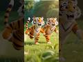 Cute Tiger Cubs 🐯🌸 | Fun Playtime in Flower & Fruit Garden | Kids Cartoon #shortsforkids