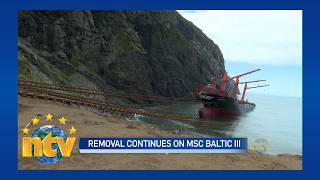 Crews make progress in removing grounded cargo ship MSC Baltic III